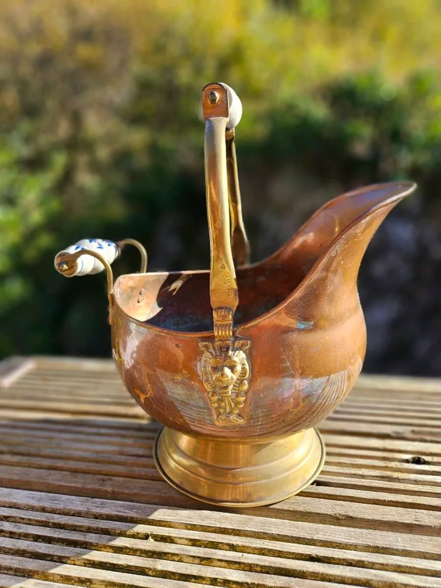 Antique Copper & Brass Coal Scuttle - Delivered - Image 1