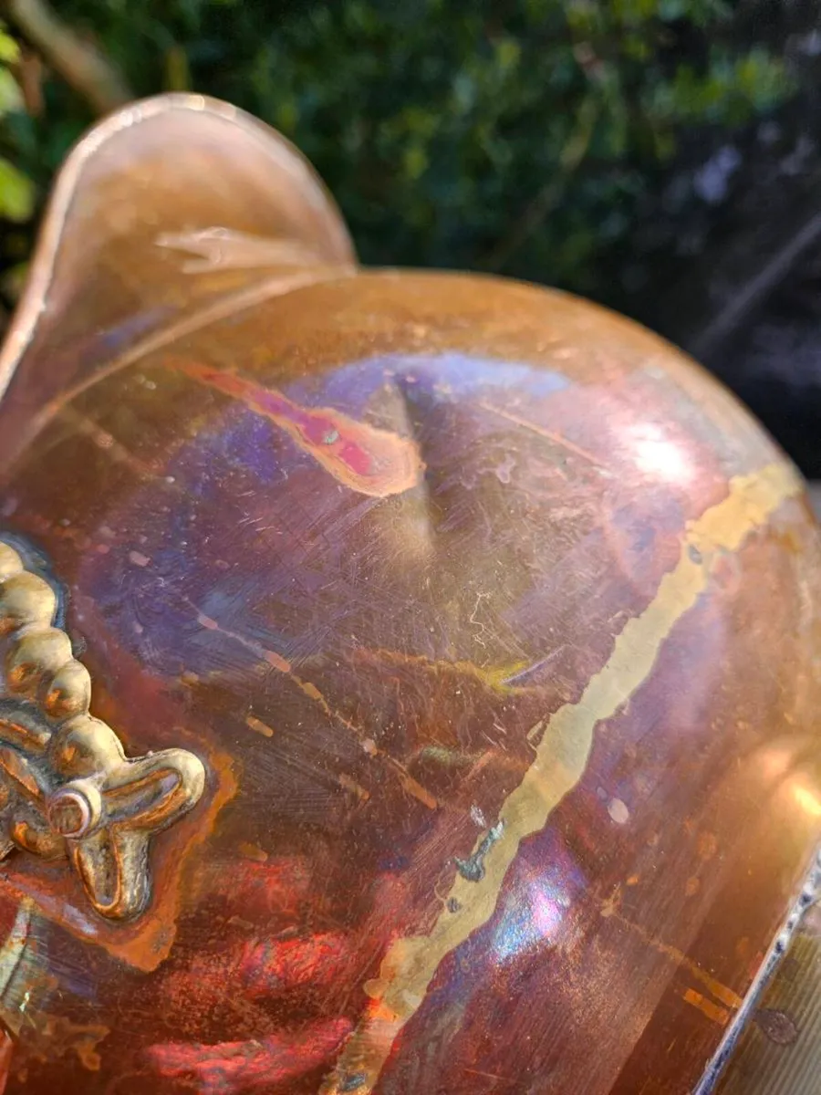 Antique Copper & Brass Coal Scuttle - Delivered - Image 4