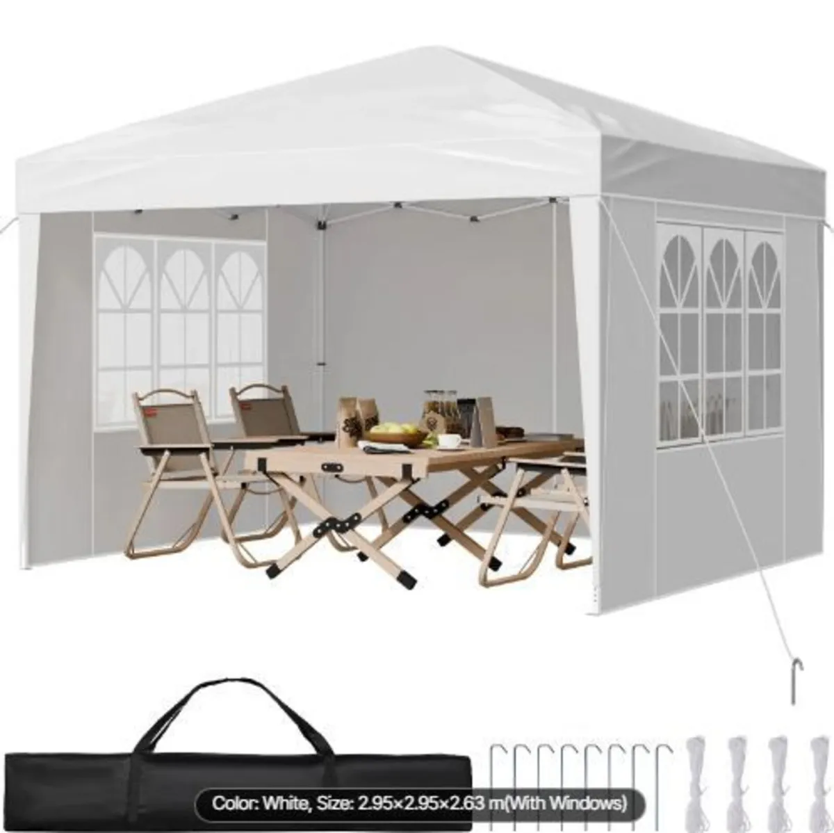 Pop Up Canopy, 2.95 x 2.95 m Instant Canopy - Image 4