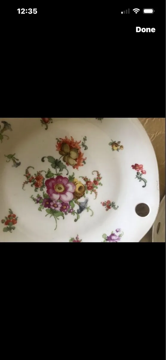 Antique Hand Painted Meissen Plate Set - Image 3