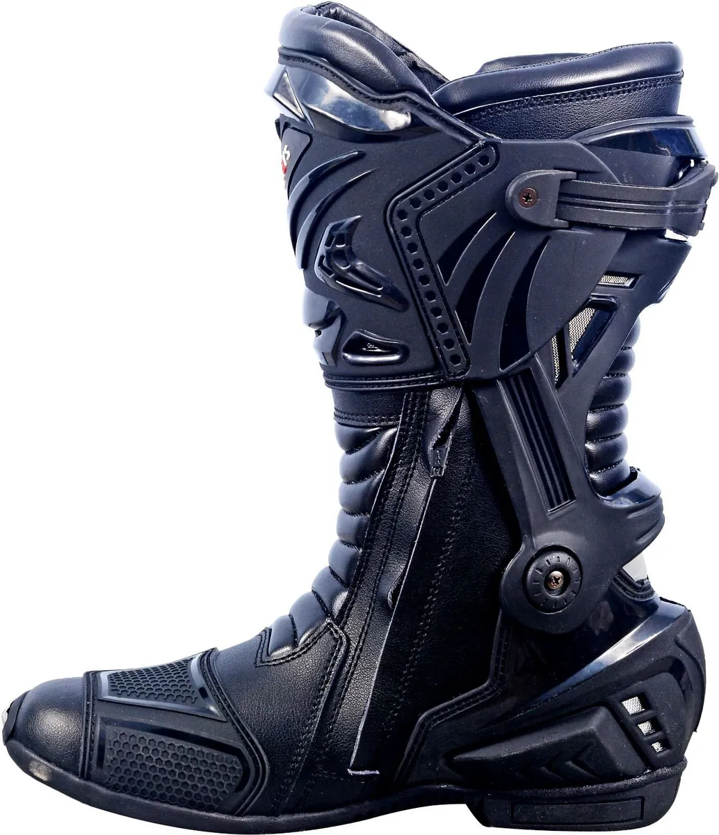 Premium Black Leather Motorcycle Riding Boots - Image 3