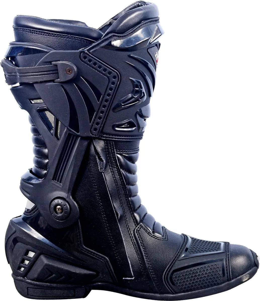 Premium Black Leather Motorcycle Riding Boots - Image 4