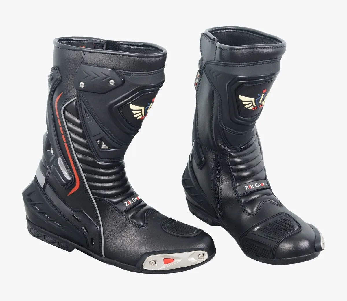 Premium Black Leather Motorcycle Riding Boots - Image 1