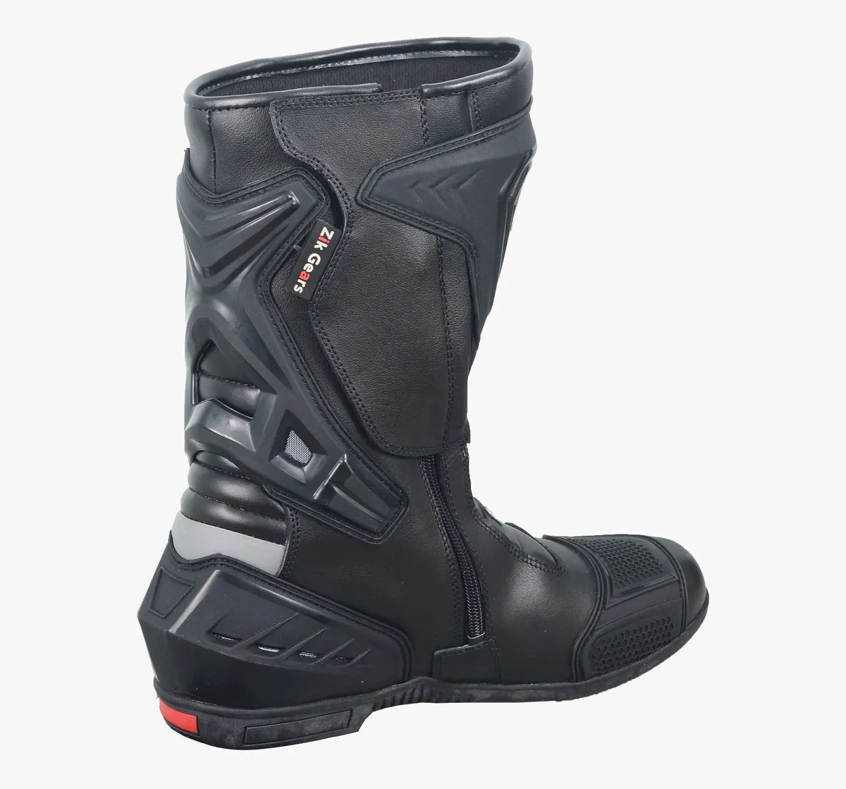 Premium Black Leather Motorcycle Riding Boots - Image 4