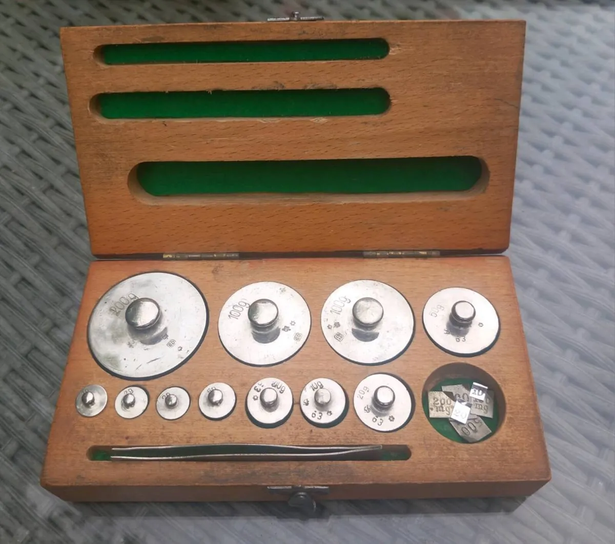Analytical weight set, Meopta, Czech, D18 post 8e - Image 3