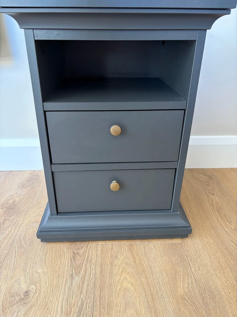 Charcoal grey bedside locker x 1 - Image 1