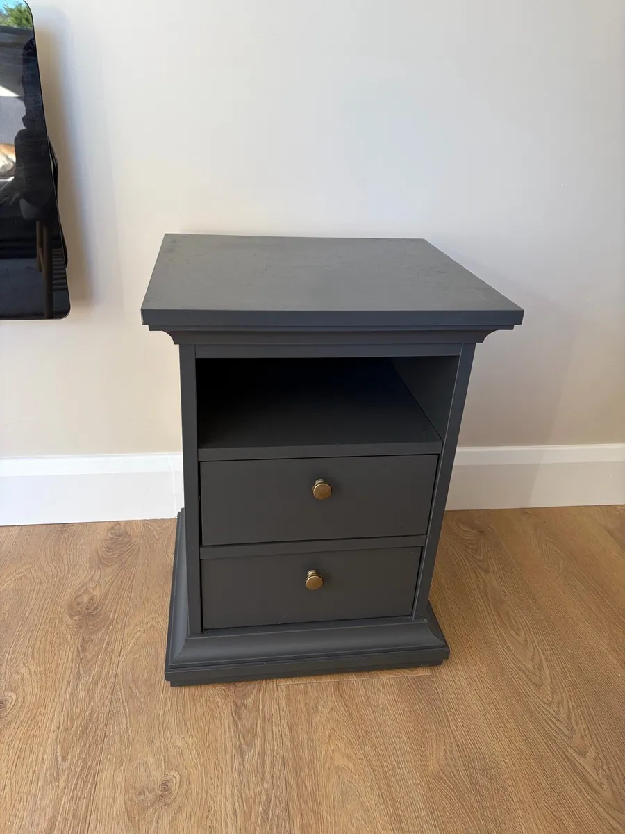 Charcoal grey bedside locker x 1 - Image 2