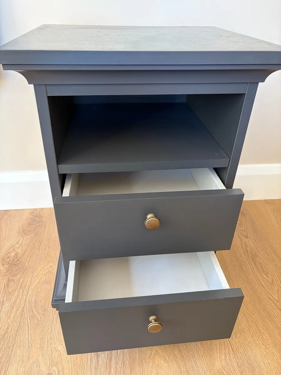 Charcoal grey bedside locker x 1 - Image 3