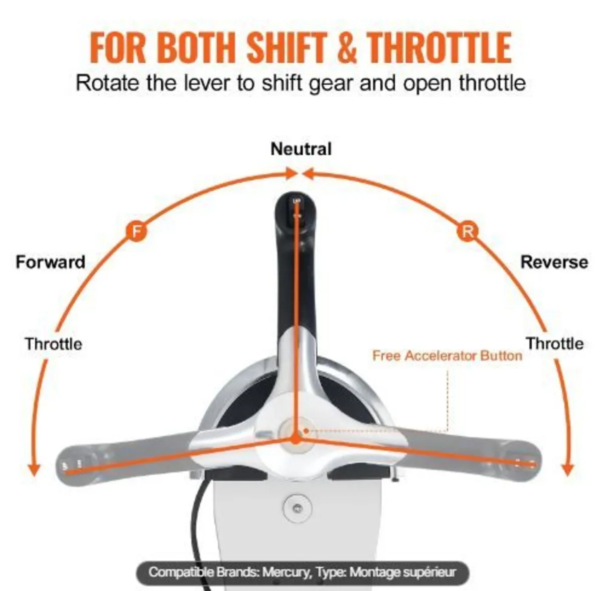 Boat Throttle Control, 8M0059686 Top-Mounted - Image 3