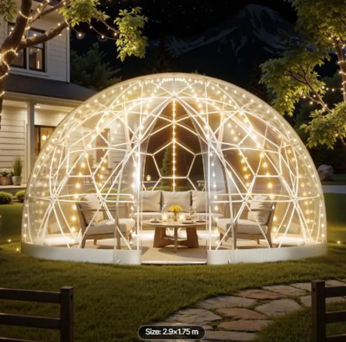 Garden Dome Tent, 2.9 x 1.75 m Outdoor - Image 3