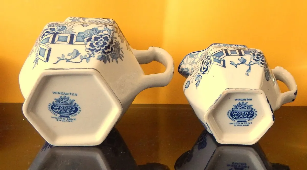 2 Wincanton Woods Ware Blue & White Jugs - Image 2