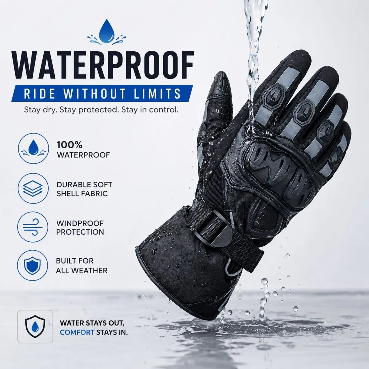 Waterproof Motorcycle Riding Gloves - Image 4