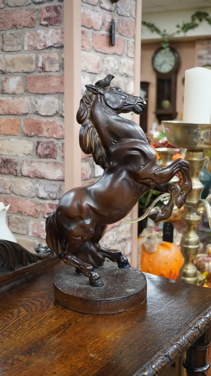 Vintage Rearing Horse Sculpture - Image 2