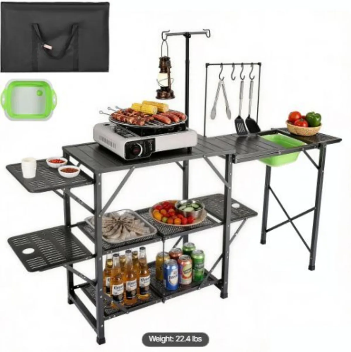 Camping Kitchen Table, One-piece Folding - Image 2