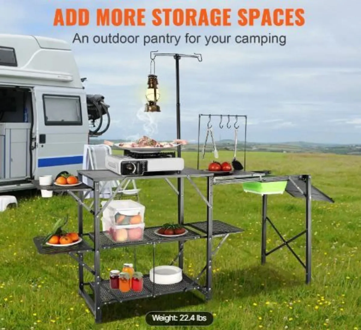 Camping Kitchen Table, One-piece Folding - Image 4