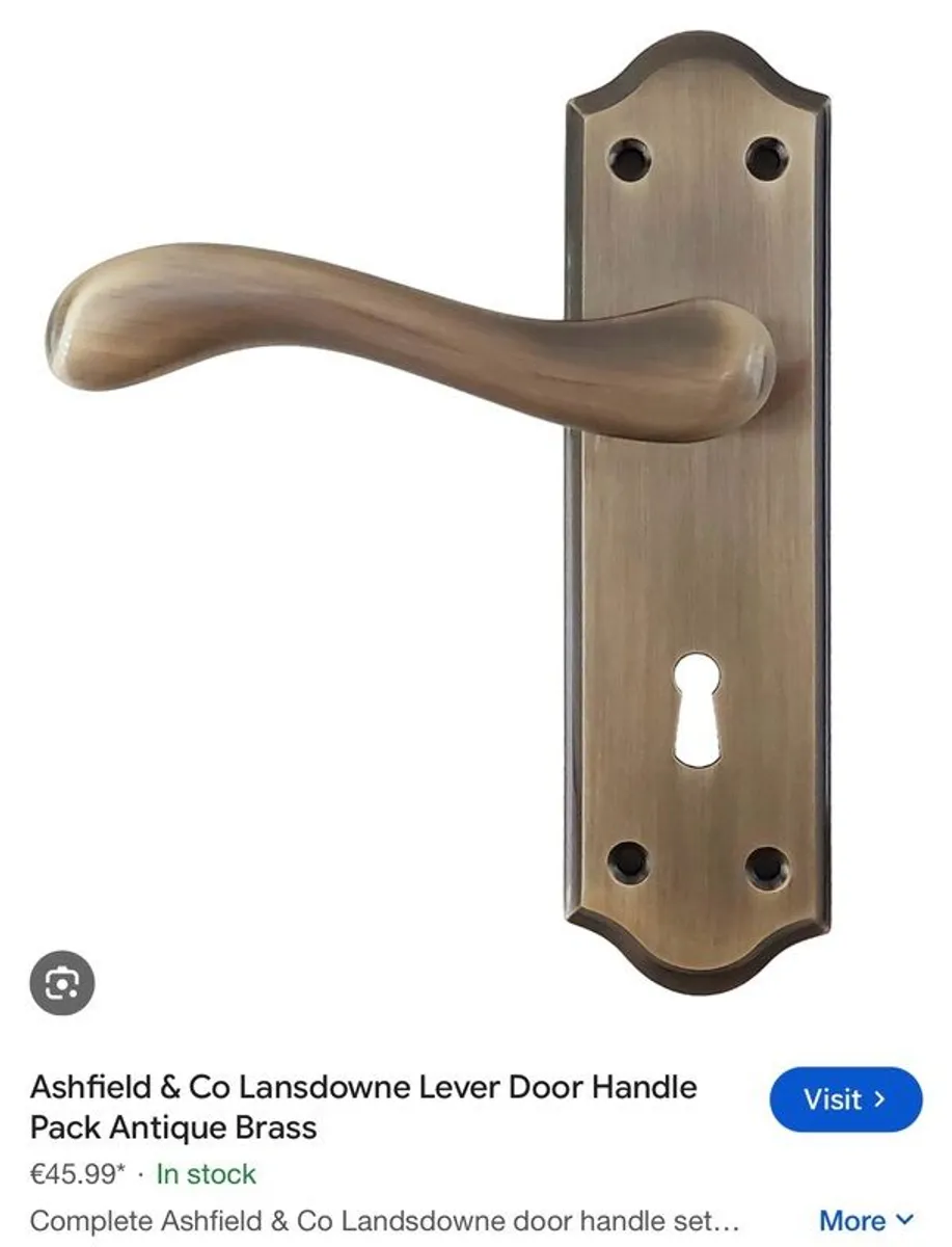 Brass Nickel Door Handles  (4 pairs) - Image 2