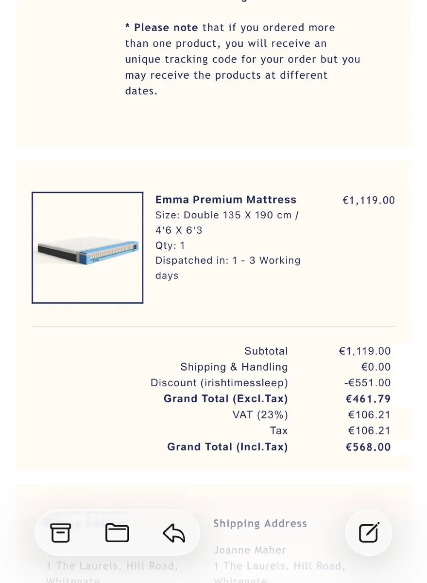 Double bed and Emma mattress - Image 2
