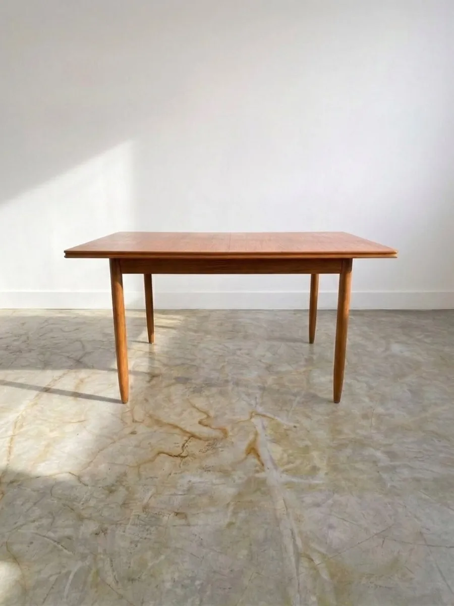 Danish Mid Century Teak Extending Table & 4 Chairs - Image 4