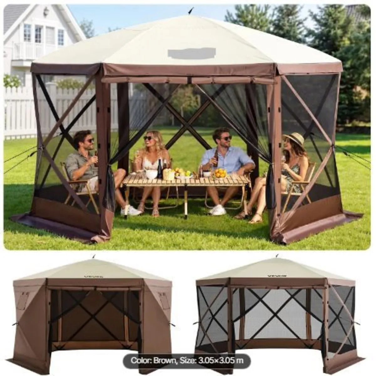 Gazebo Screen Tent, 10 x 10 ft, 6 Sided - Image 2