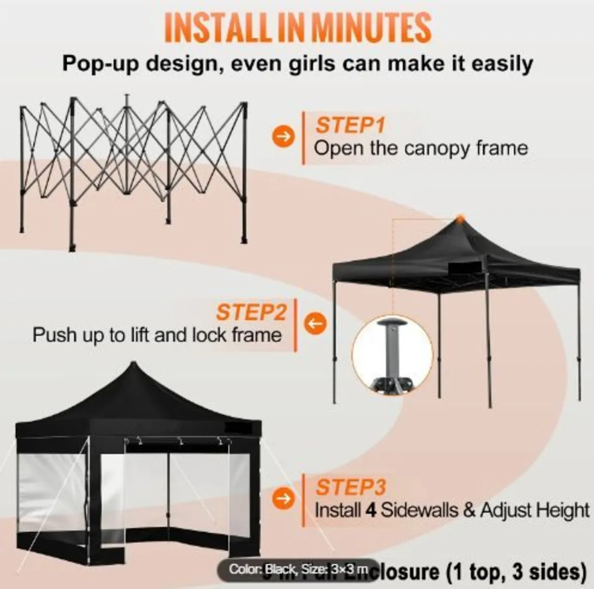 304.8 x 304.8 cm Pop Up Canopy Tent - Image 1