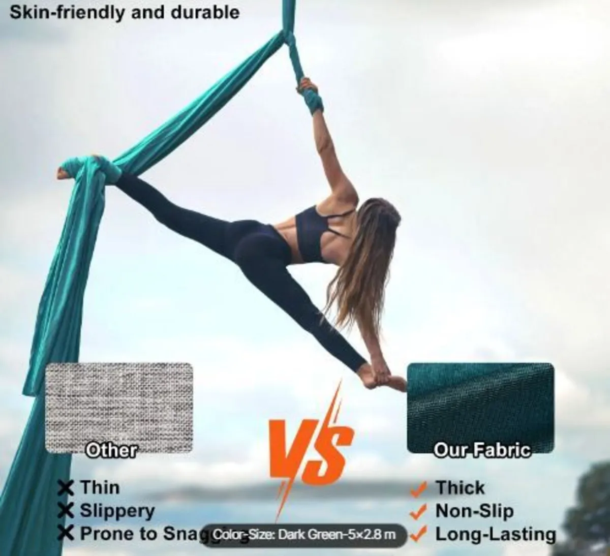 Aerial Yoga Hammock & Swing, 5.5 Yards - Image 1