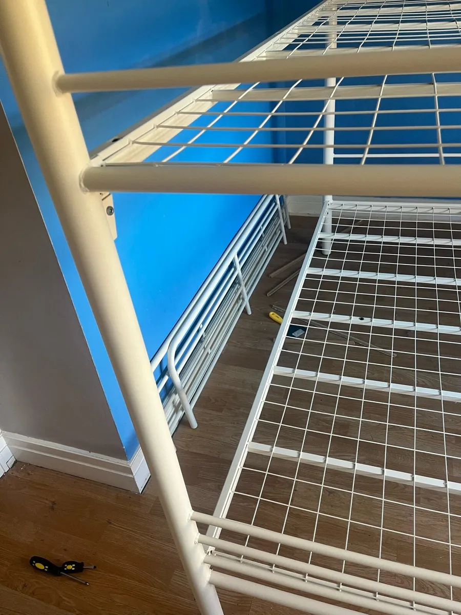 Metal bunk bed double bottom single top - Image 3