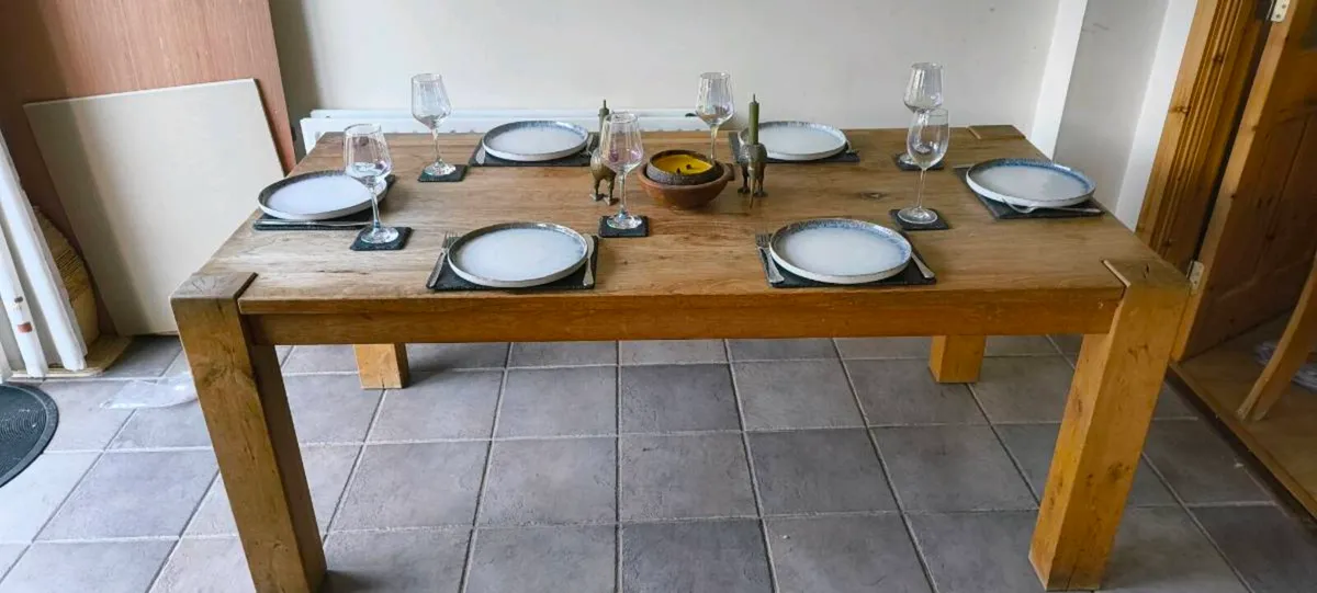 Solid Wood Farm house style kitchen table - Image 4