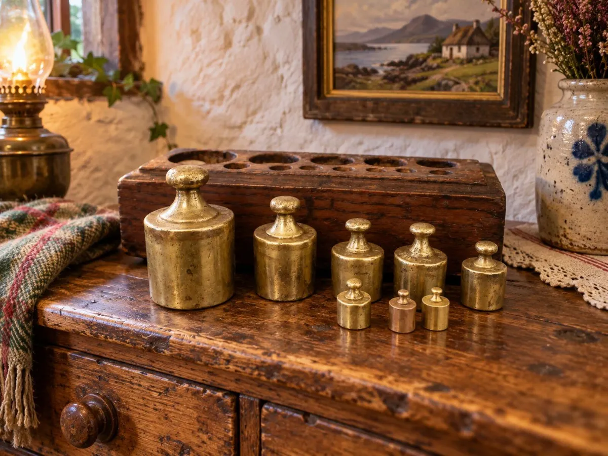 antique vintage cottage scale weights shop pub - Image 1
