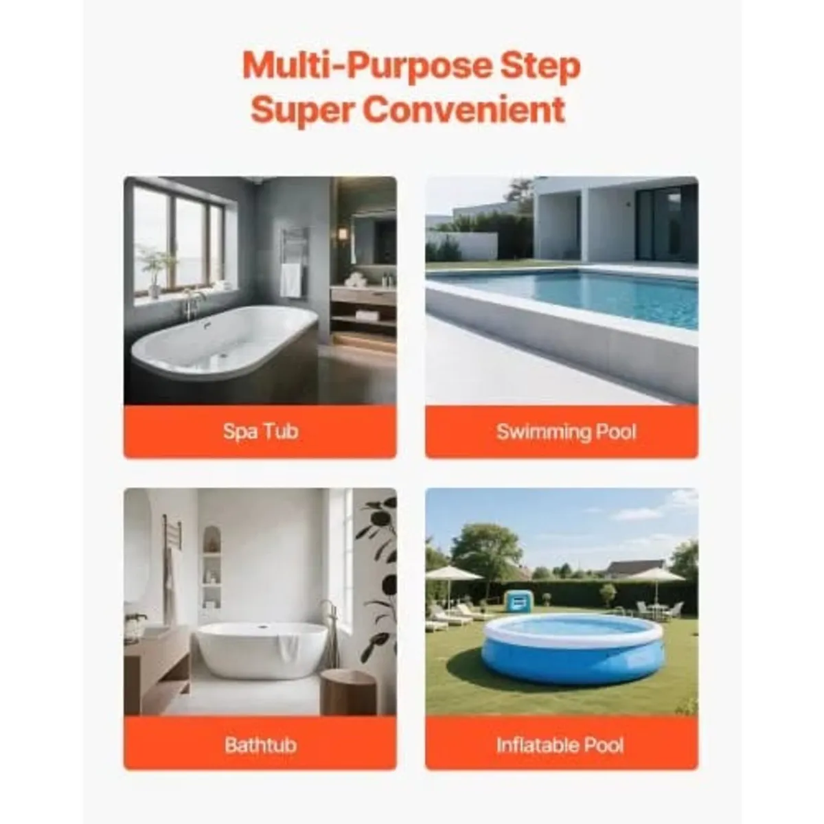 Hot Tub Step with Handrail, 3-Step Spa Outdoor Sta - Image 4