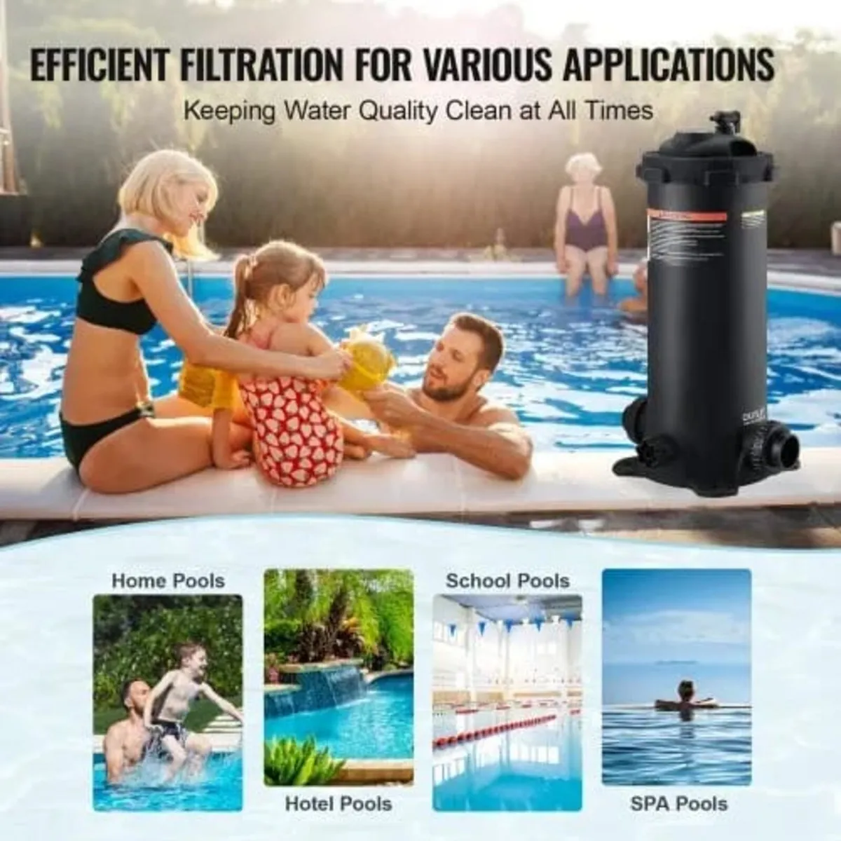 Cartridge Pool Filter, 4.6 Sq.m Filter Area Ingrou - Image 3