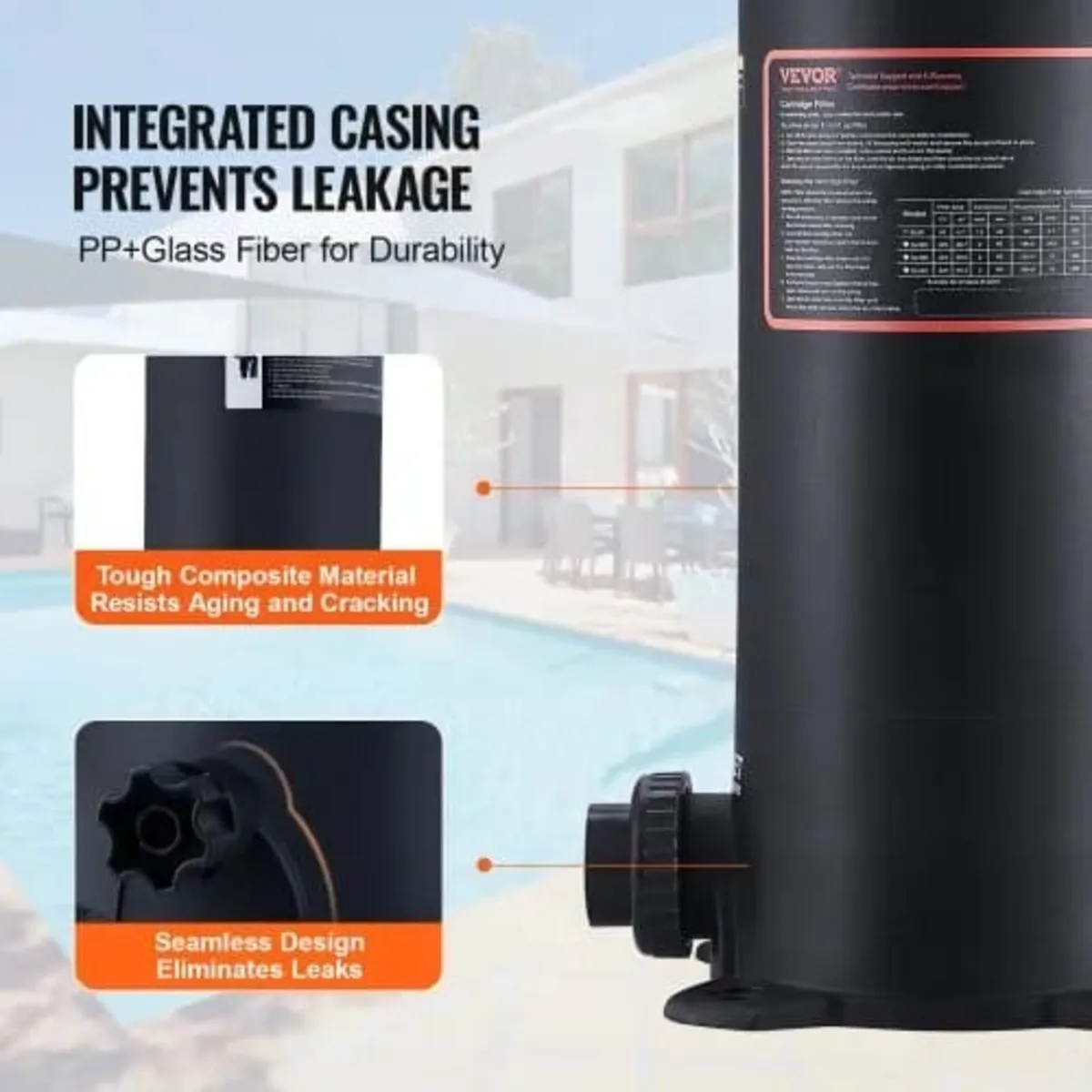 Cartridge Pool Filter, 4.6 Sq.m Filter Area Ingrou - Image 4