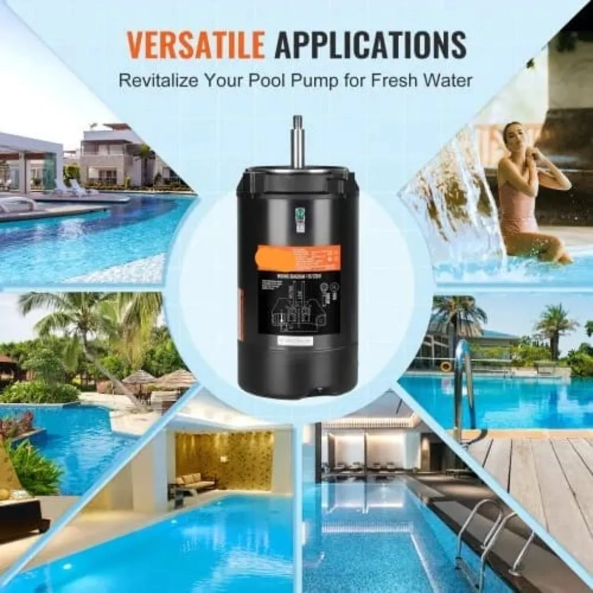 0.75 HP Pool Pump Motor, 56J Frame, 115V(8 Amps)/2 - Image 4