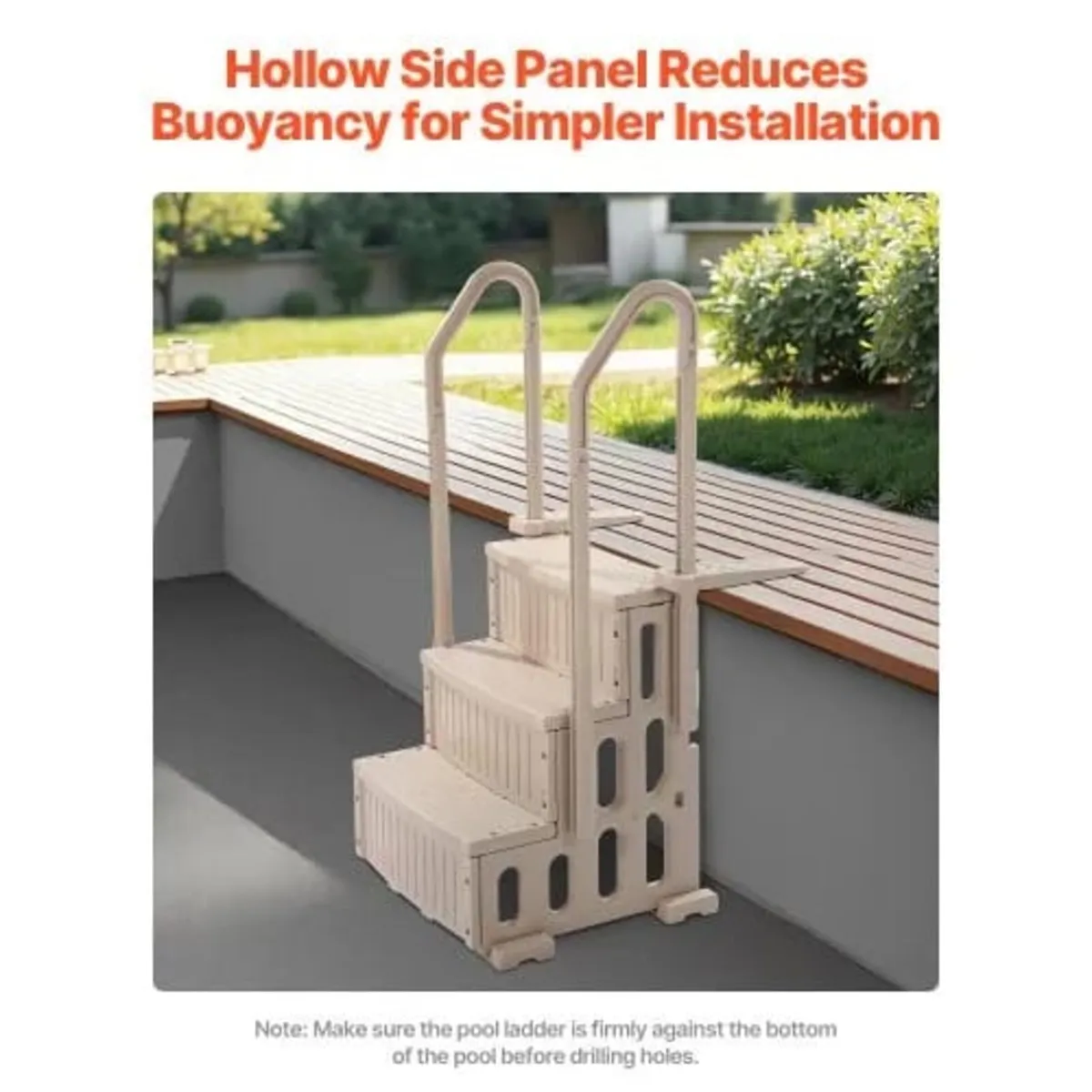 Swimming Pool Ladder, 3-Step Double Handrails Stai - Image 4