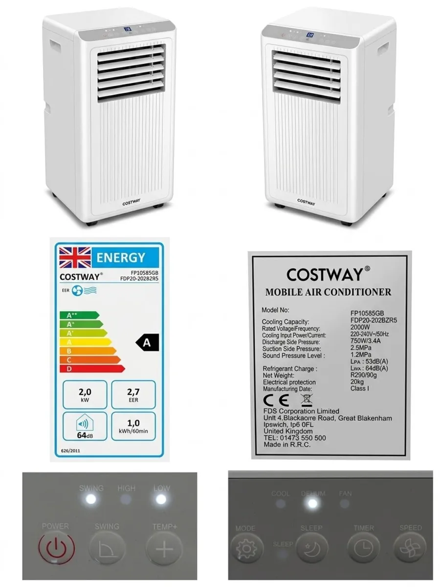 Can post new 3-in-1 Portable  air con Dehumidifier - Image 1