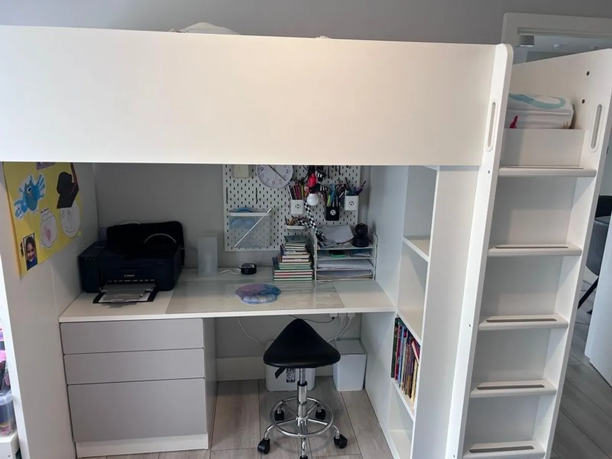 Bunk bed with desk and wardrobe - Image 2