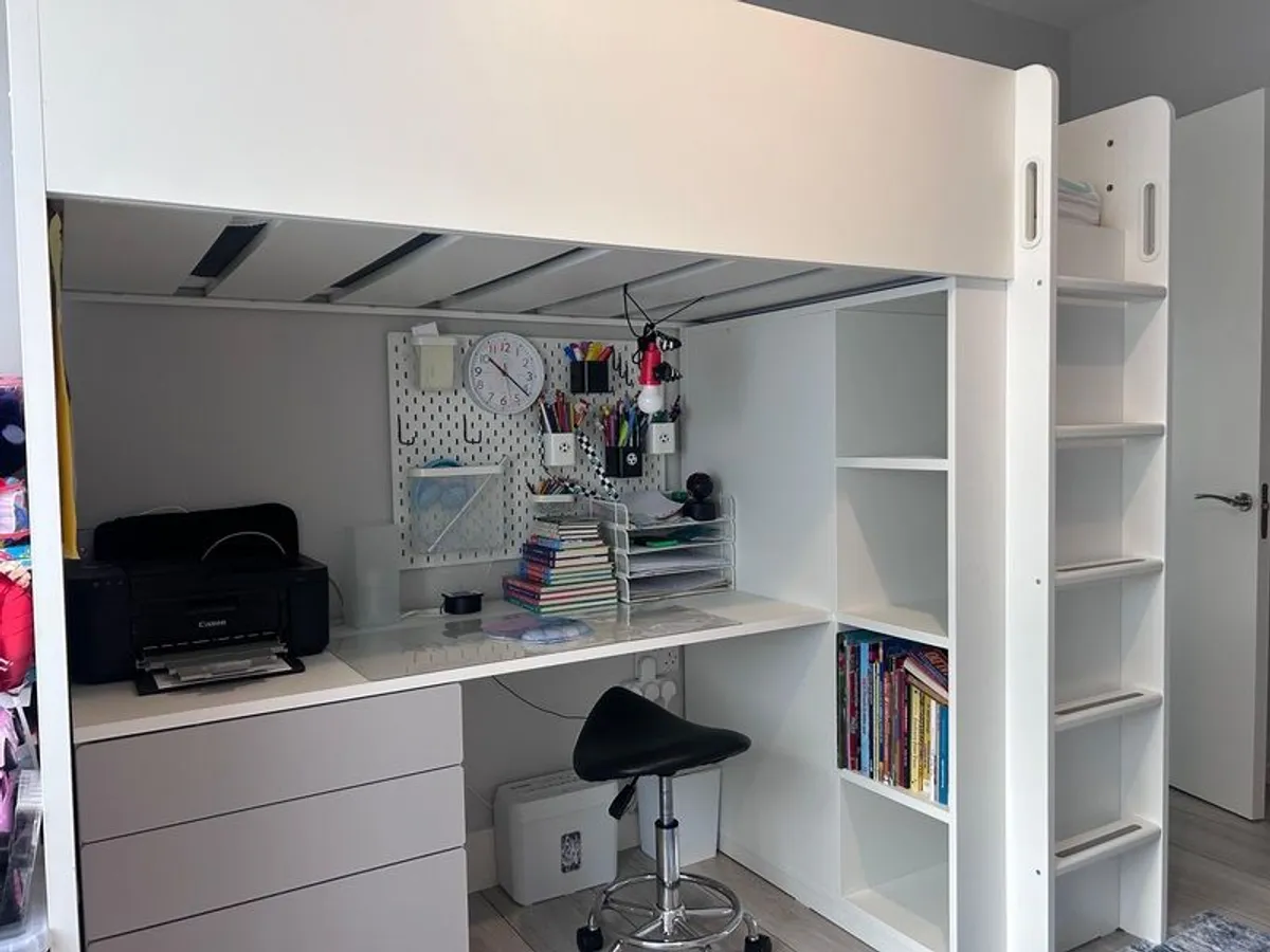 Bunk bed with desk and wardrobe - Image 3