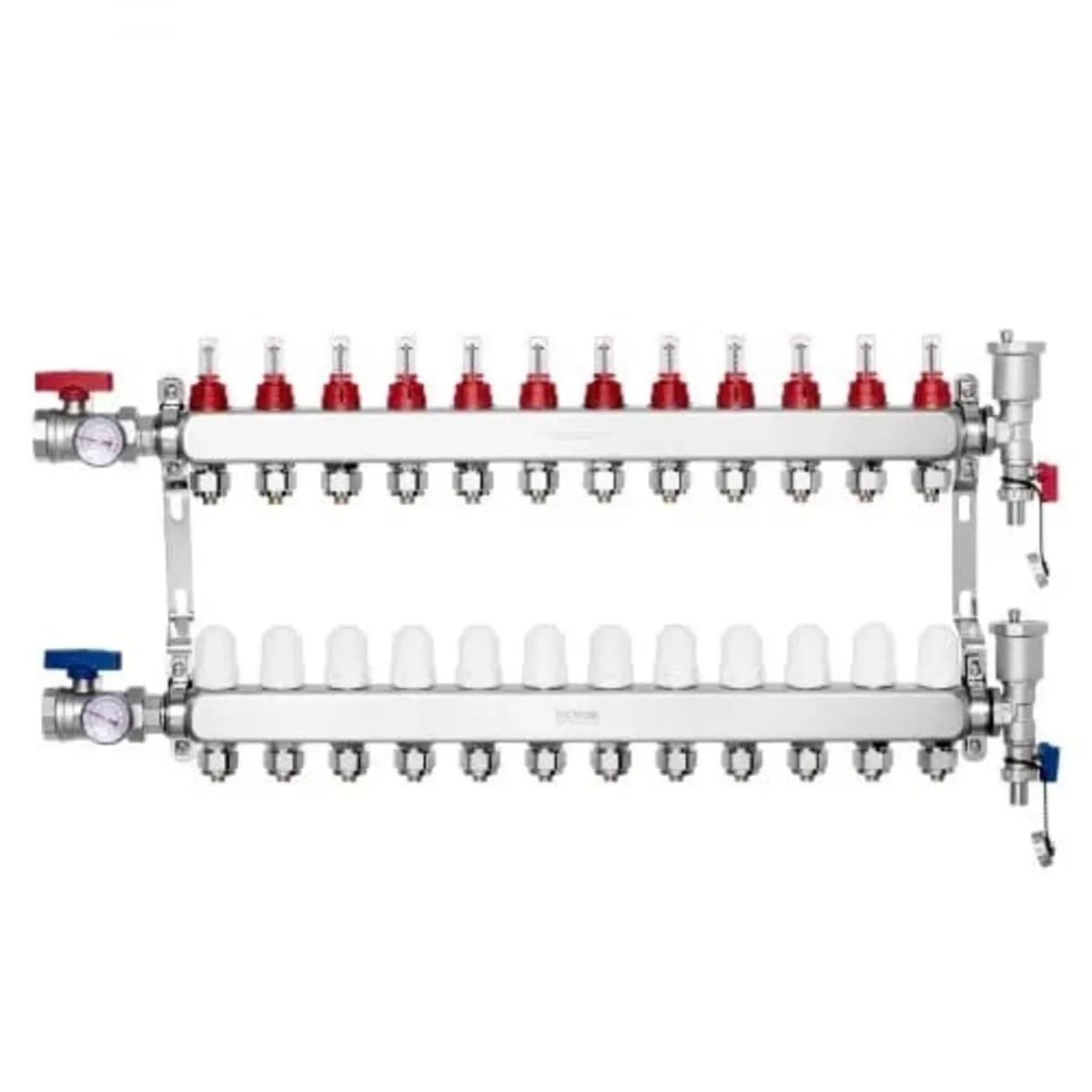 12-Branch Radiant Heat Manifold, 1/2" PEX Tubing M - Image 1