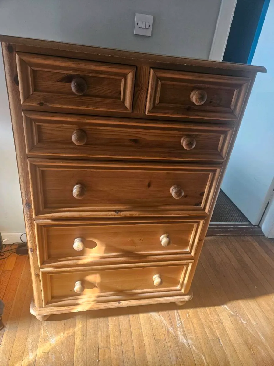 Antique Pine Chest of Drawers - Image 1