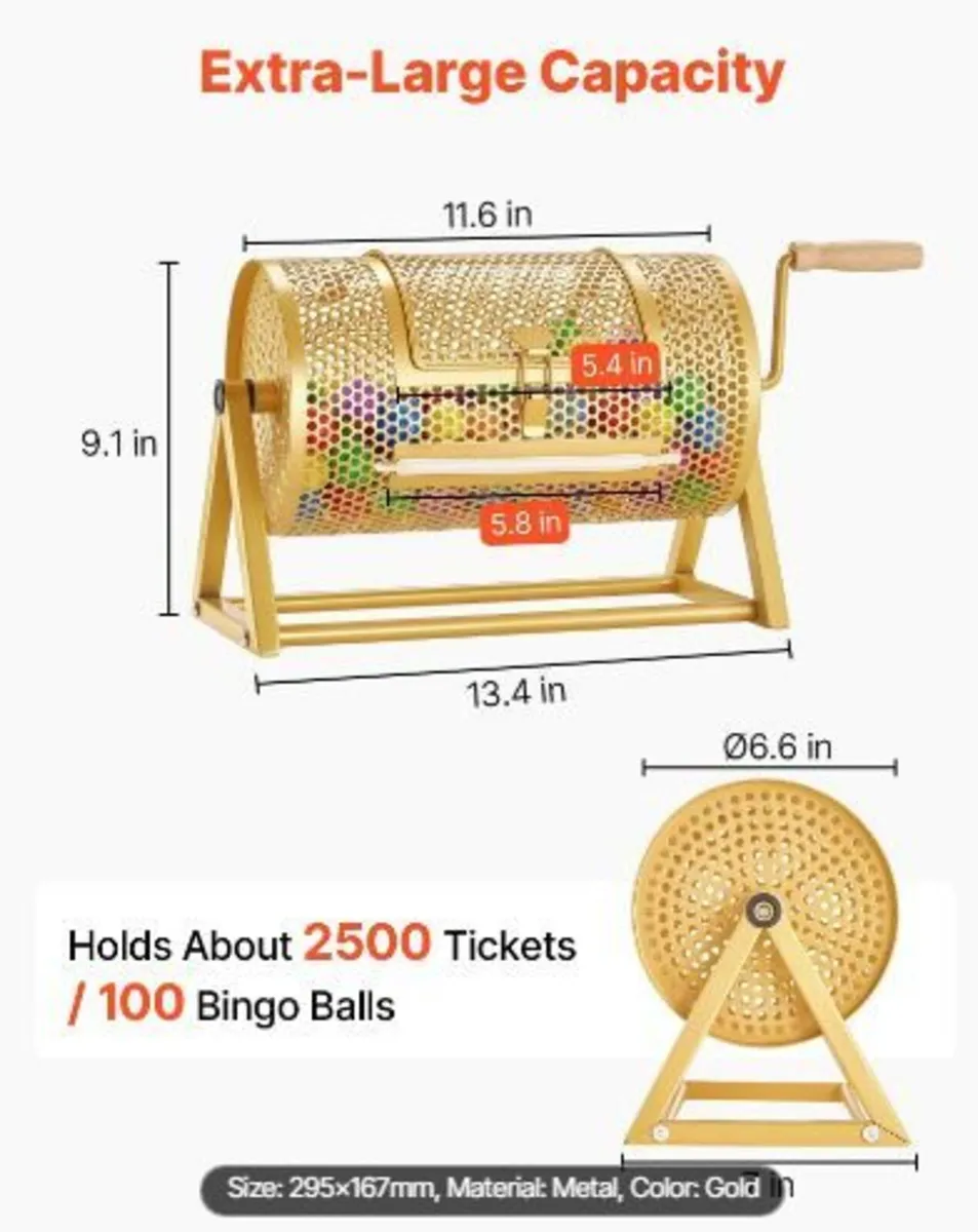 Raffle Ticket Spinner, 295 x 167 mm Holds - Image 2