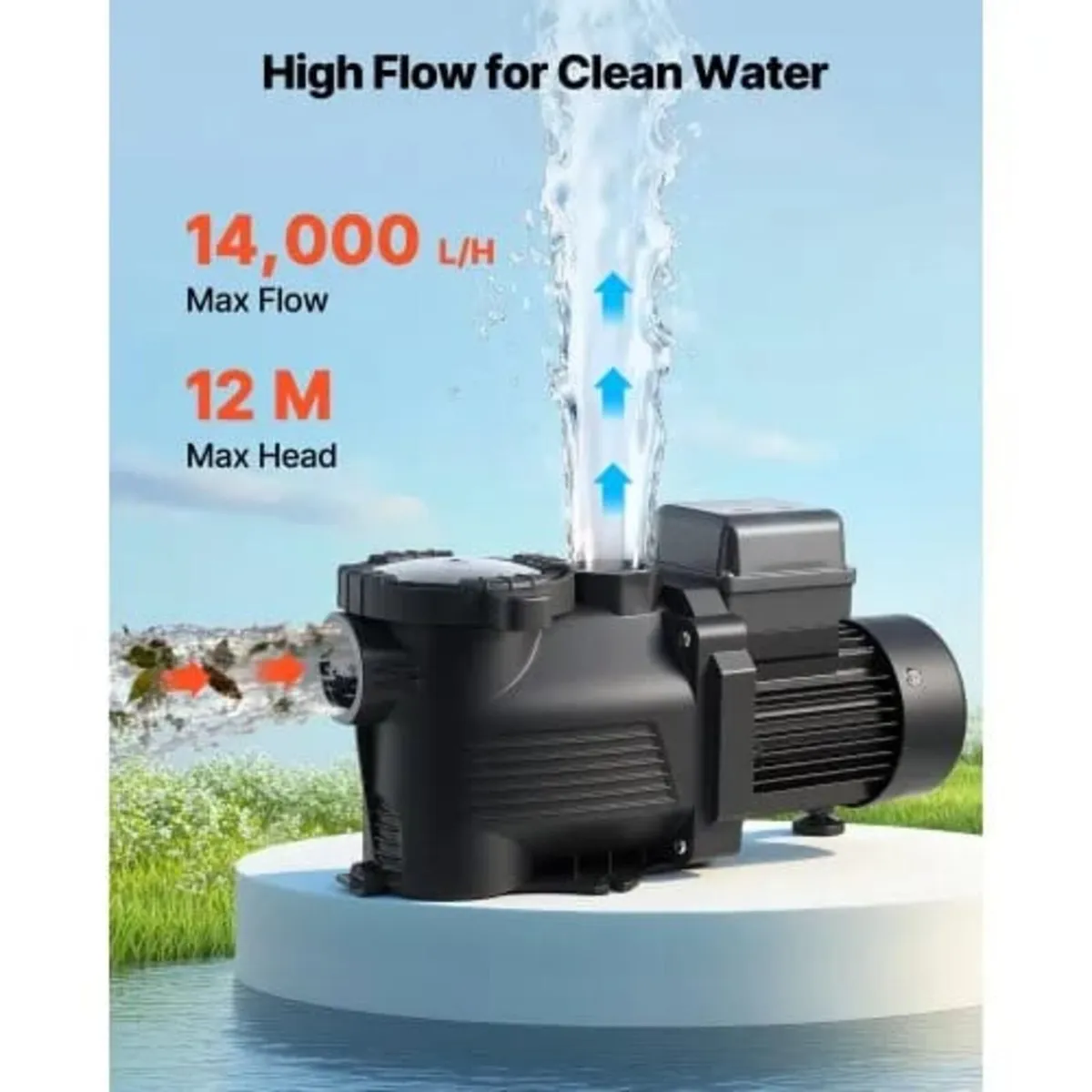 Pool Pump, 550W, 14,000 L/H Max Flow Single Speed - Image 2