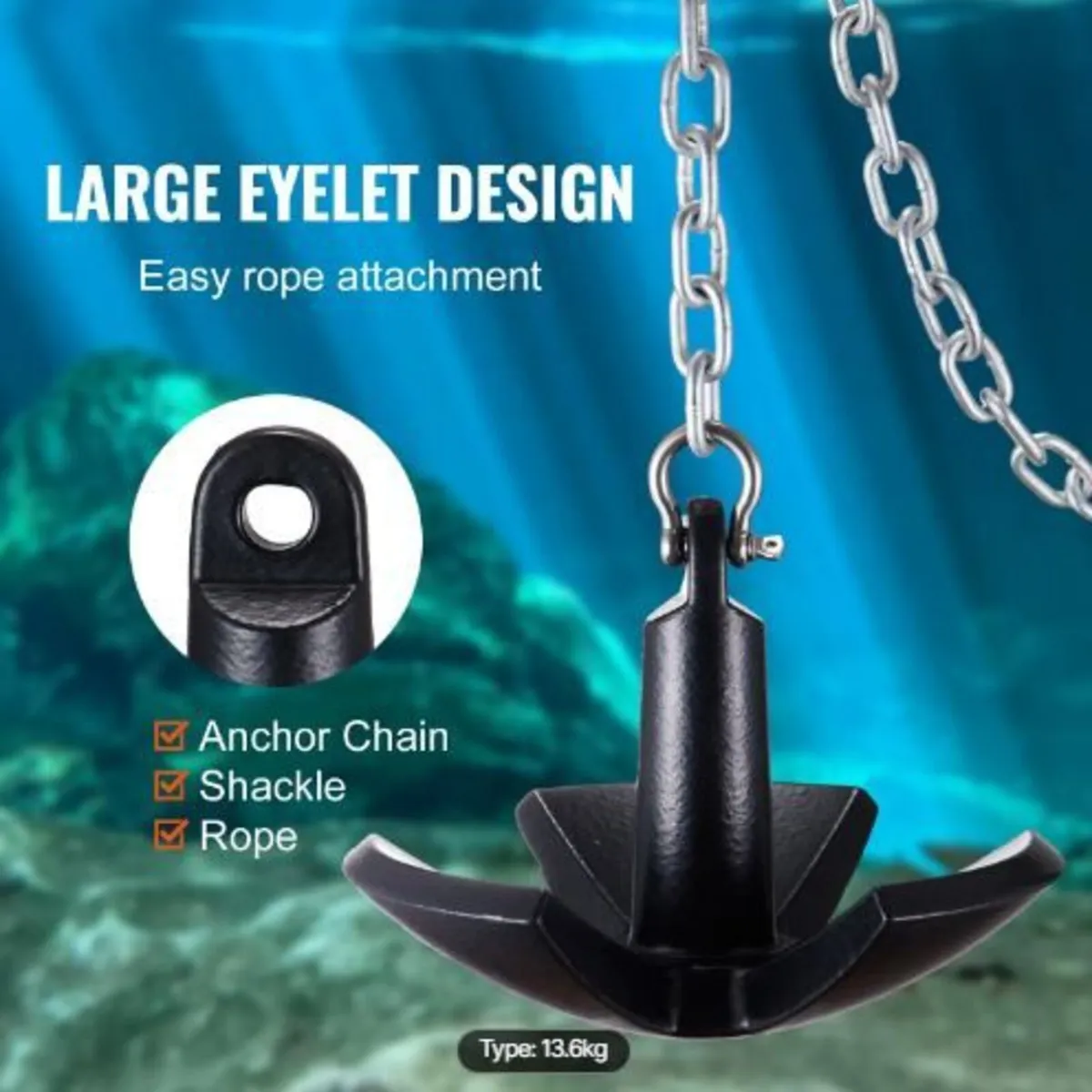 River Anchor, 30 LBS Boat Anchor Cast Iron - Image 2