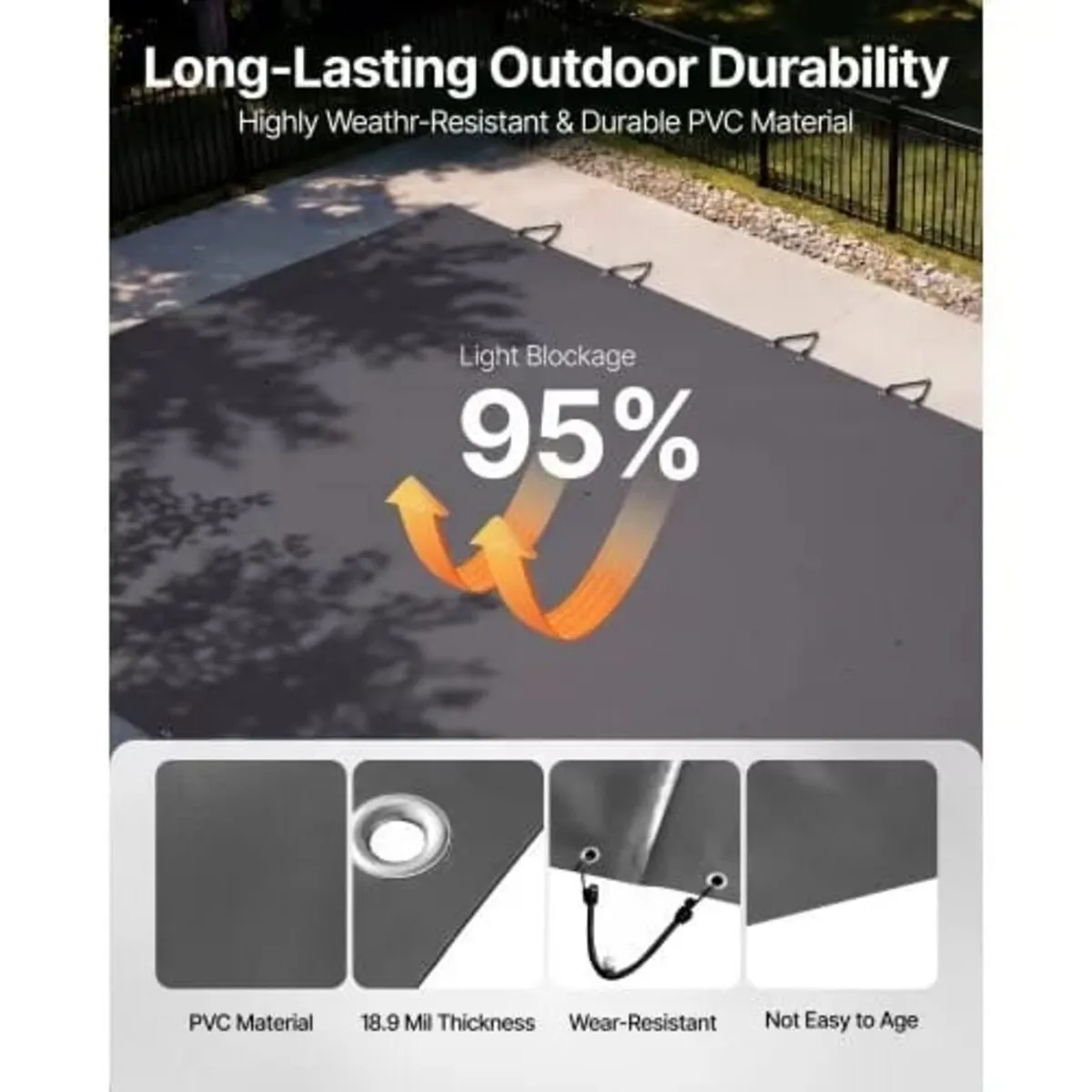 Pool Safety Cover Fits 10.5x18.6ft Rectangle Ingro - Image 2