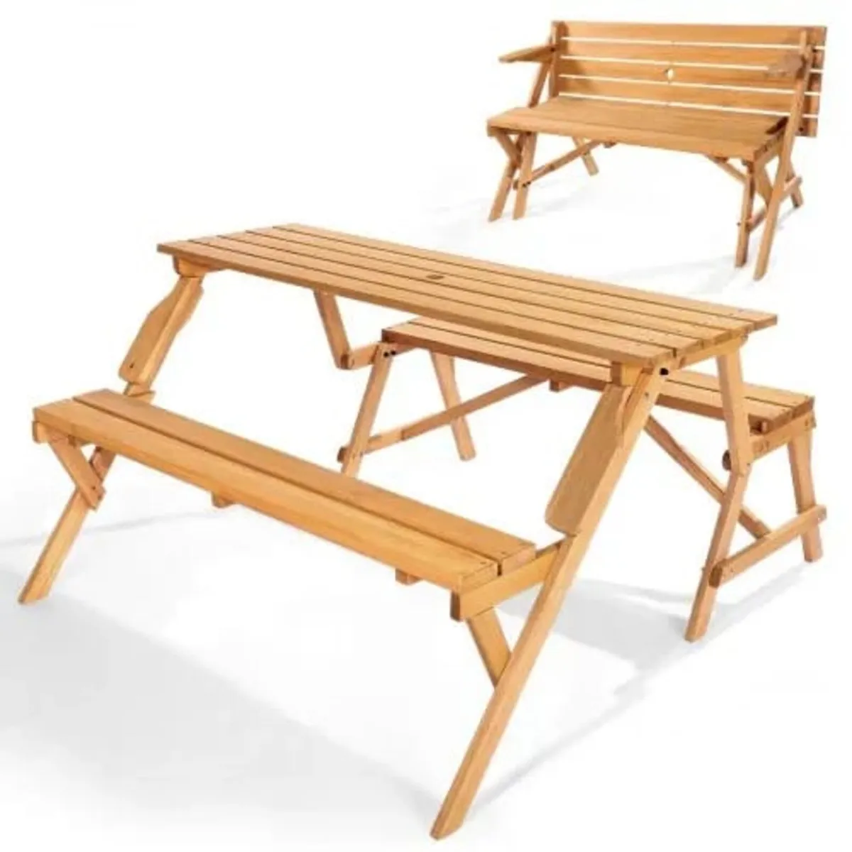 2-in-1 Transforming Interchangeable Picnic Table, - Image 1