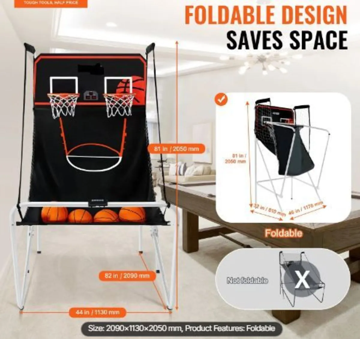 Foldable Basketball Arcade Game - Image 3