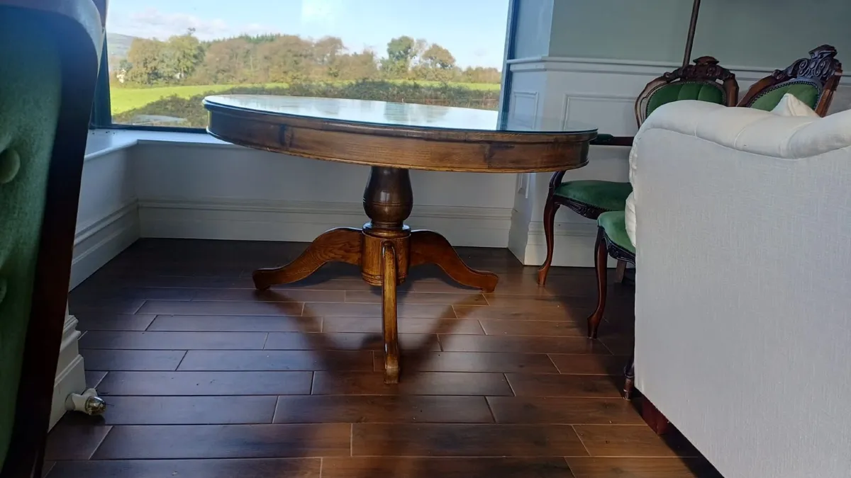 Oval Dining Table with Glass top - Image 1