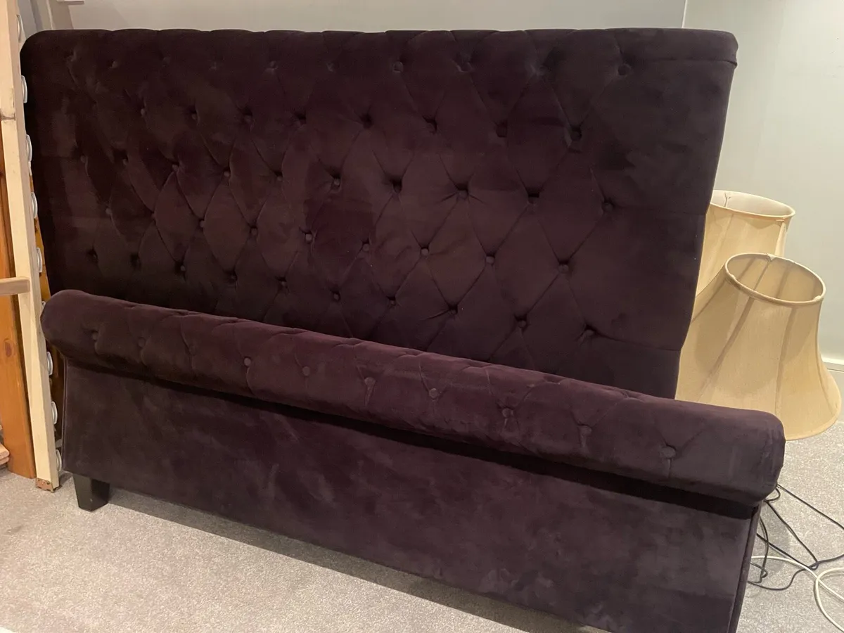 As New - Stunning Dark Brown King Size Bed Frame - Image 2