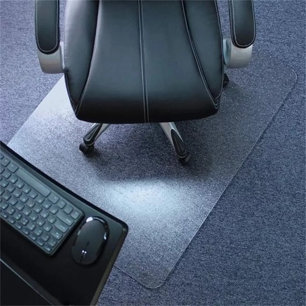 Low Pile Carpet Straight Rectangular Chair Mat - Image 1