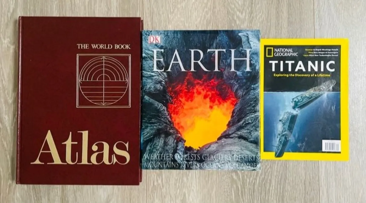 3 Gorgeous Reference Books - World Book Atlas, Ear - Image 1