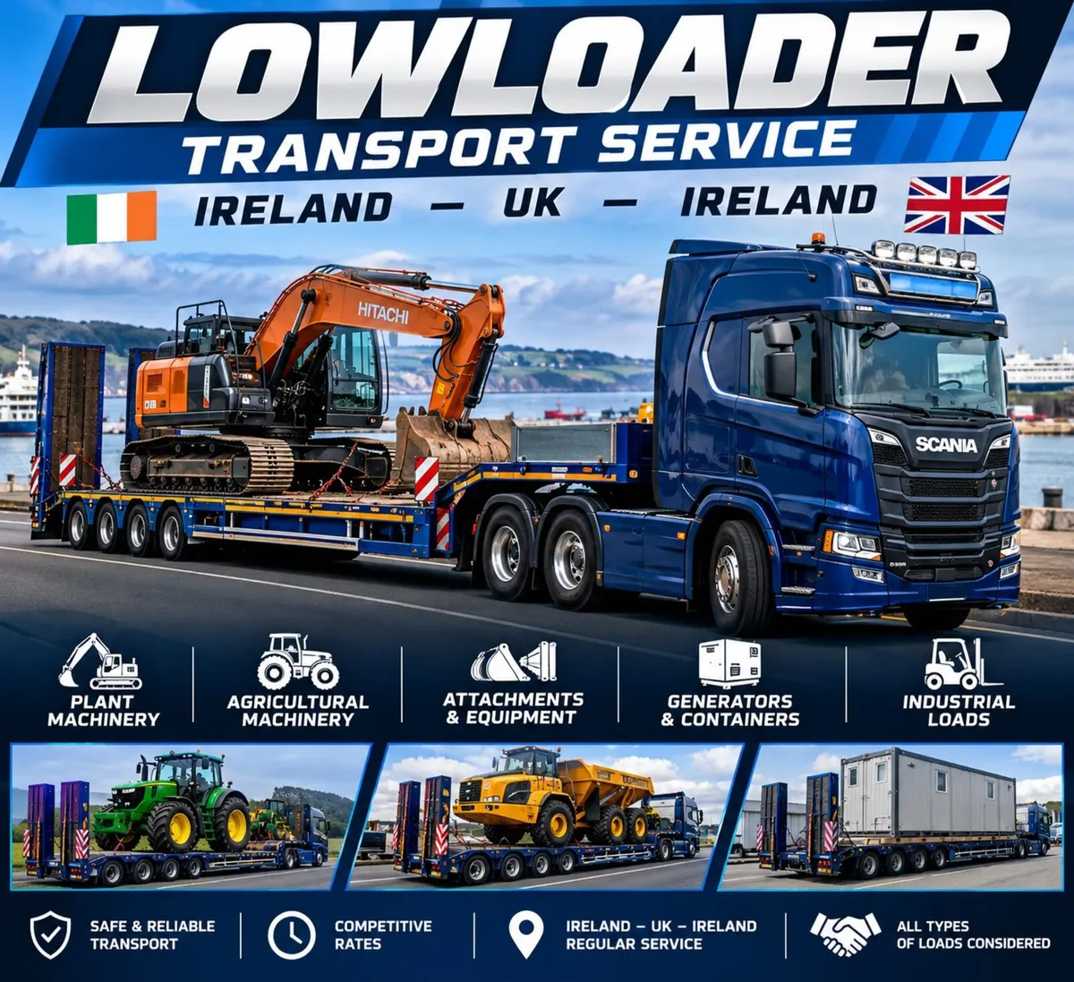 Low Loader Transport Ireland-Uk-Ireland