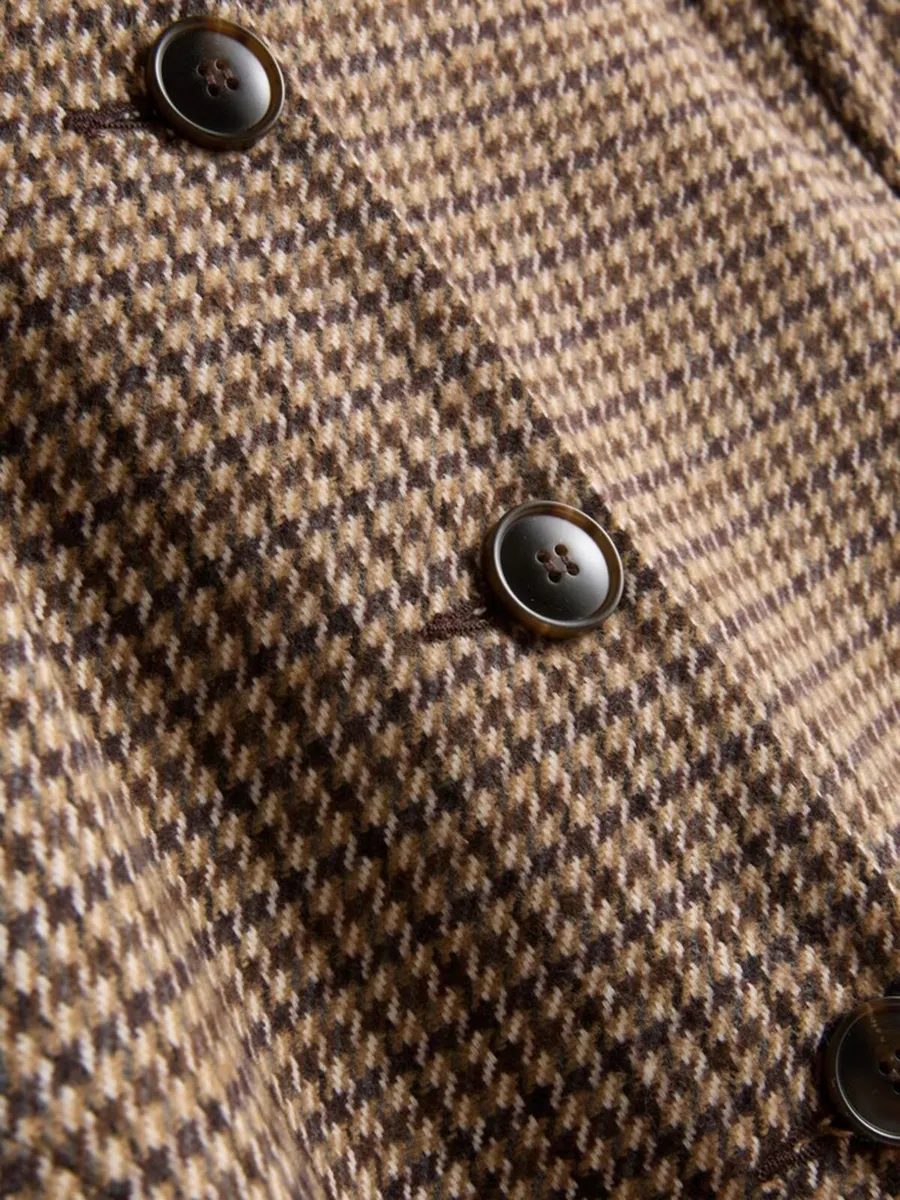NEW Brown Houndstooth Patch Pocket Short Cropped J - Image 2